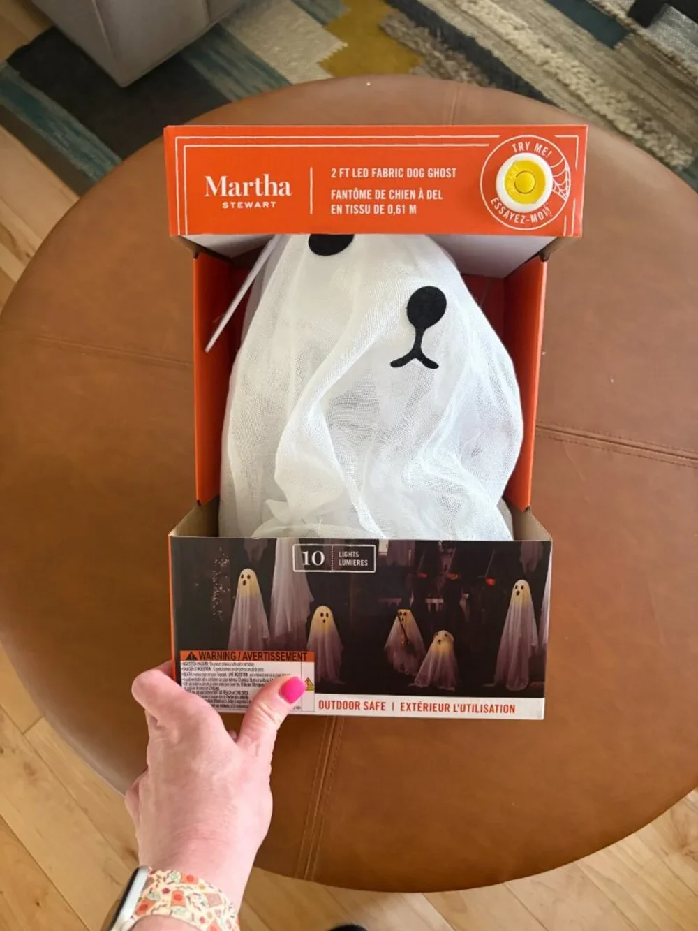Martha Stewart 2 ft LED Fabric Dog Ghost Lighted Halloween NWT TikTok Viral